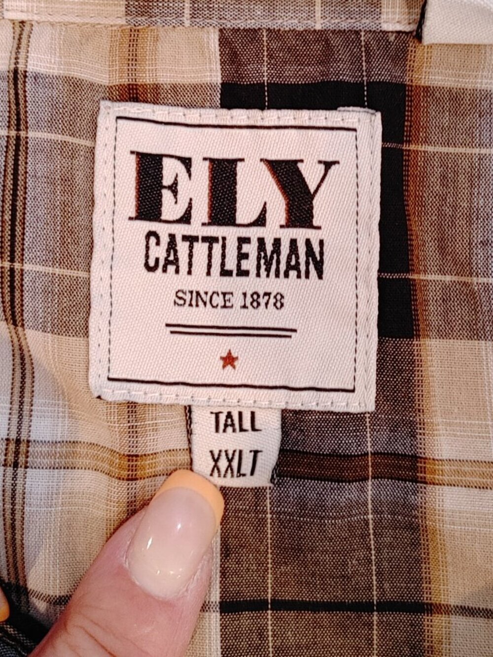 Ely Cattleman Western Shirt Long Sleeve Pearl Snap Buttons Tall XXL - Picture 3 of 7